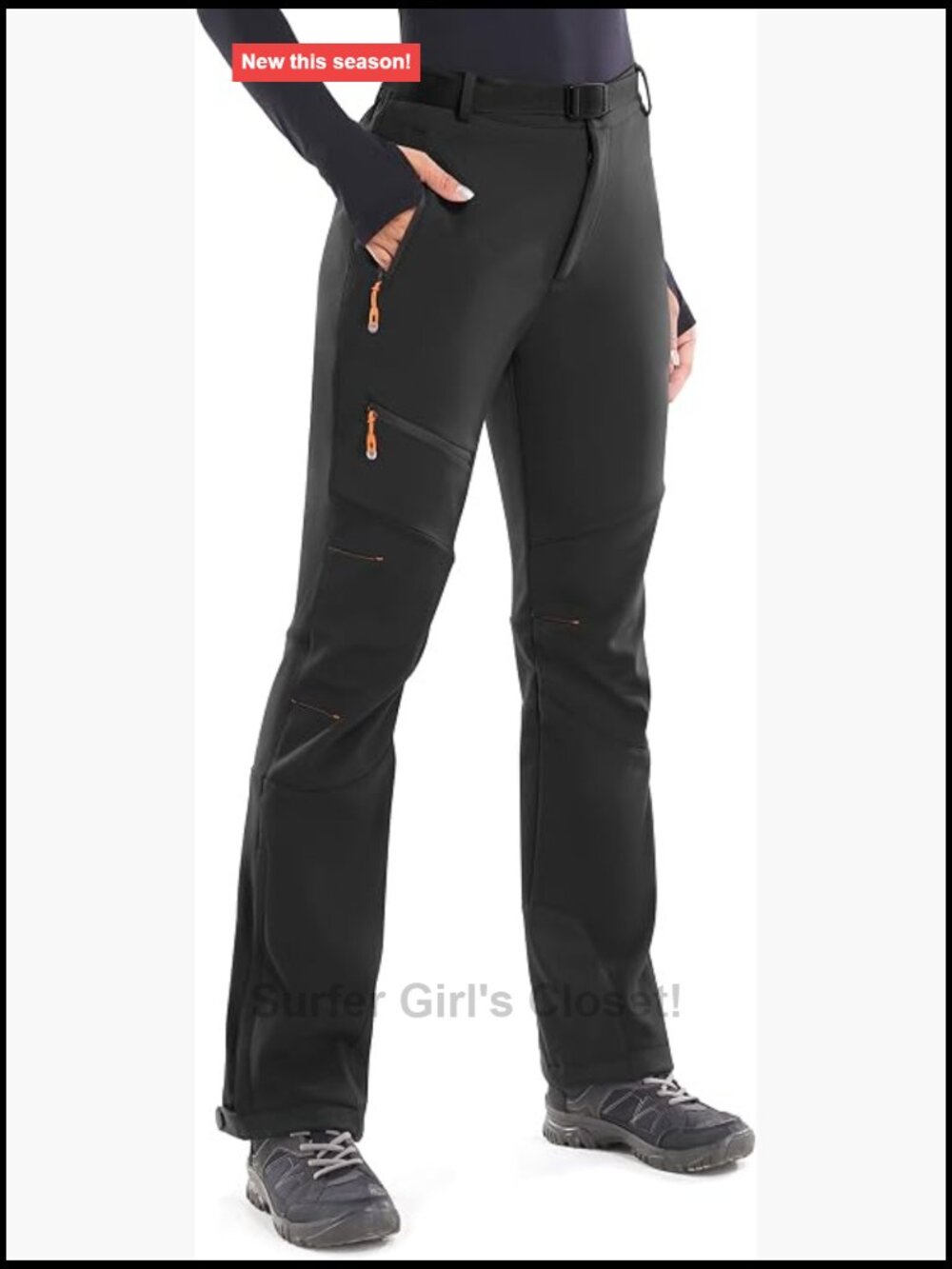 Waterproof Softshell Insulated Fleece Lined Snow Ski Pants for Women Hiking